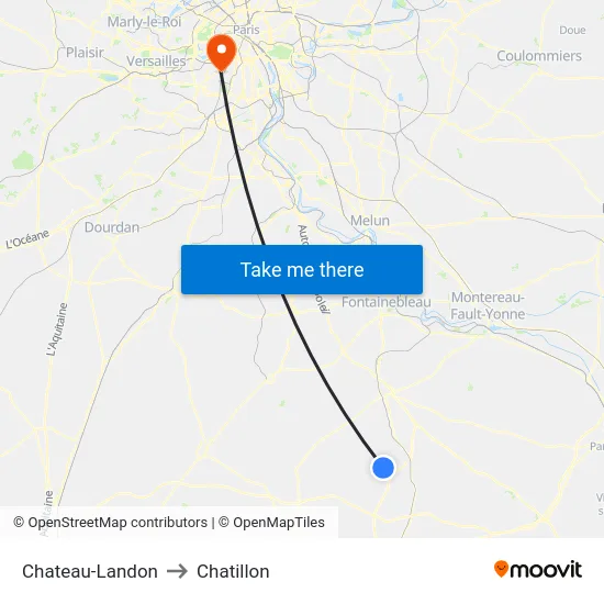 Chateau-Landon to Chatillon map