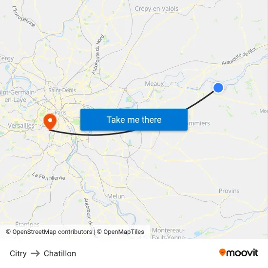 Citry to Chatillon map
