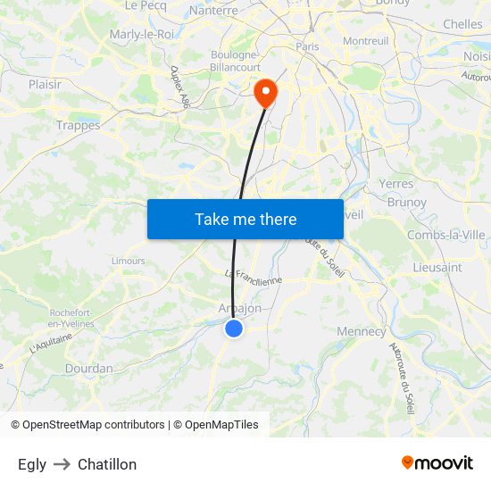 Egly to Chatillon map
