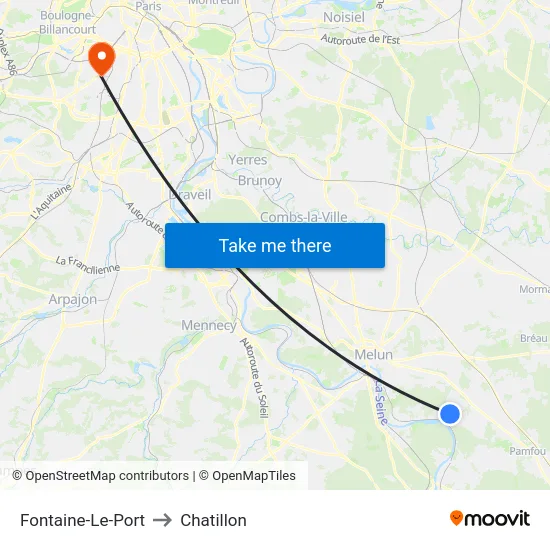 Fontaine-Le-Port to Chatillon map