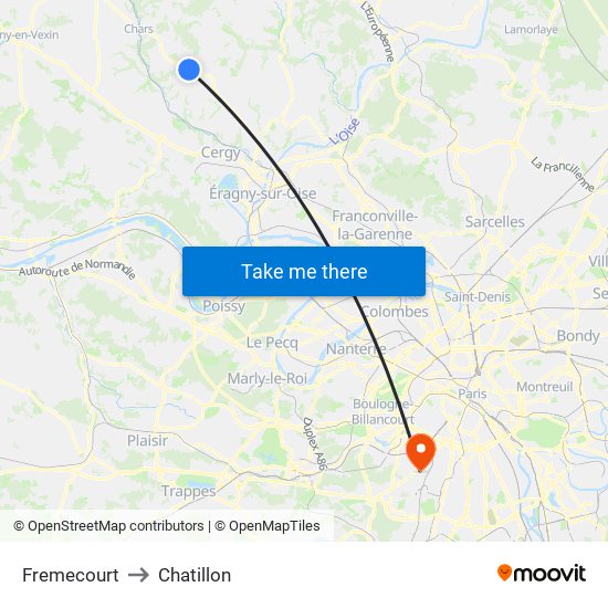 Fremecourt to Chatillon map