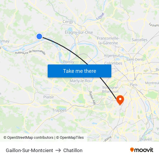 Gaillon-Sur-Montcient to Chatillon map