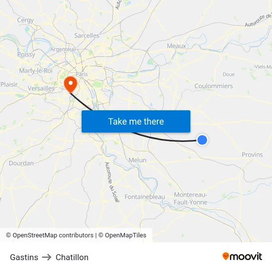 Gastins to Chatillon map