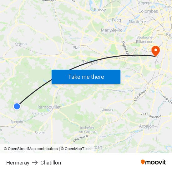 Hermeray to Chatillon map
