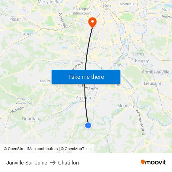 Janville-Sur-Juine to Chatillon map