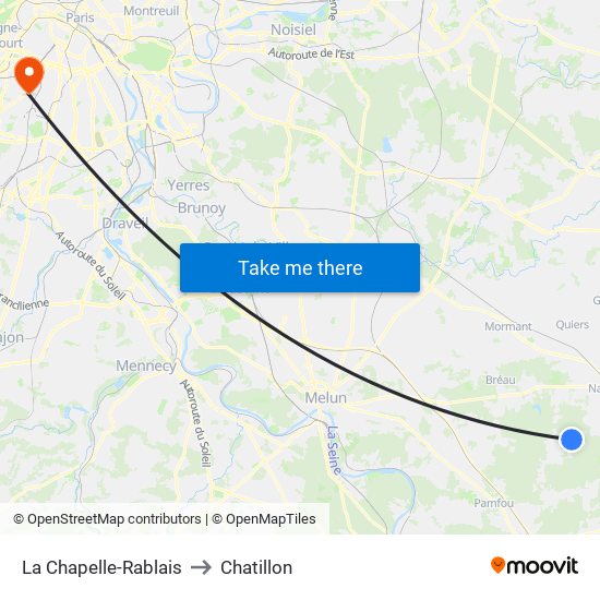 La Chapelle-Rablais to Chatillon map