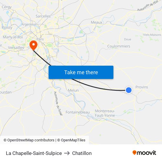 La Chapelle-Saint-Sulpice to Chatillon map