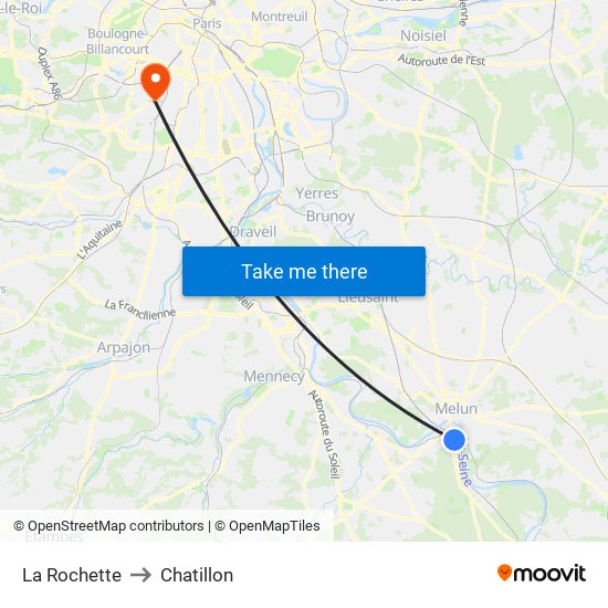 La Rochette to Chatillon map
