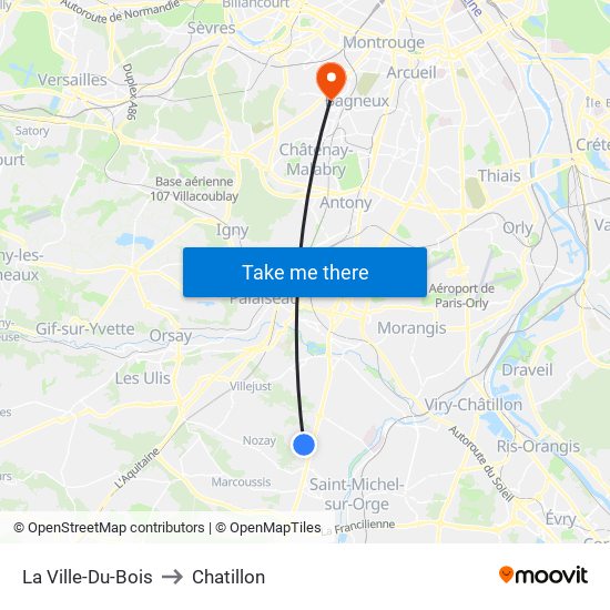 La Ville-Du-Bois to Chatillon map