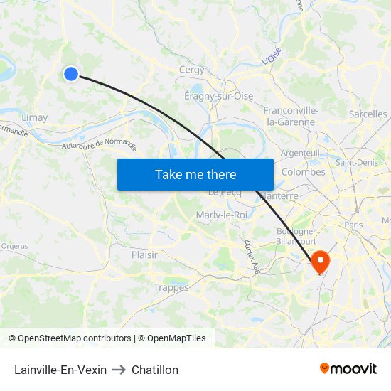 Lainville-En-Vexin to Chatillon map
