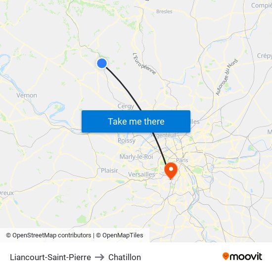 Liancourt-Saint-Pierre to Chatillon map