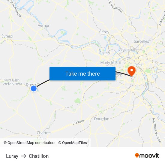 Luray to Chatillon map