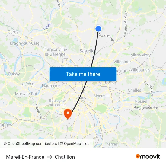 Mareil-En-France to Chatillon map