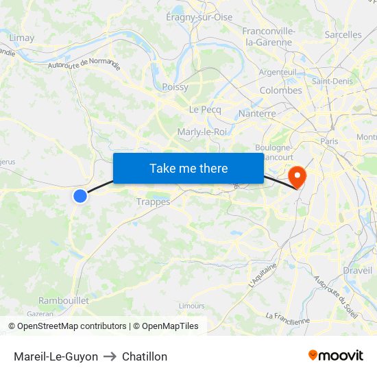 Mareil-Le-Guyon to Chatillon map