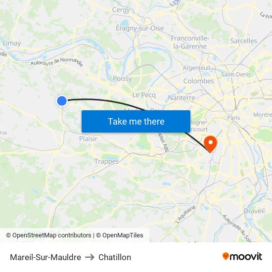 Mareil-Sur-Mauldre to Chatillon map