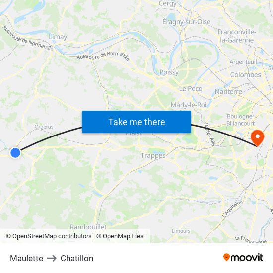 Maulette to Chatillon map