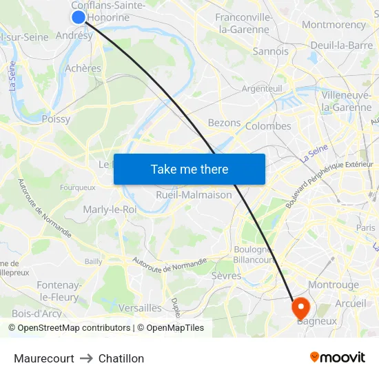Maurecourt to Chatillon map