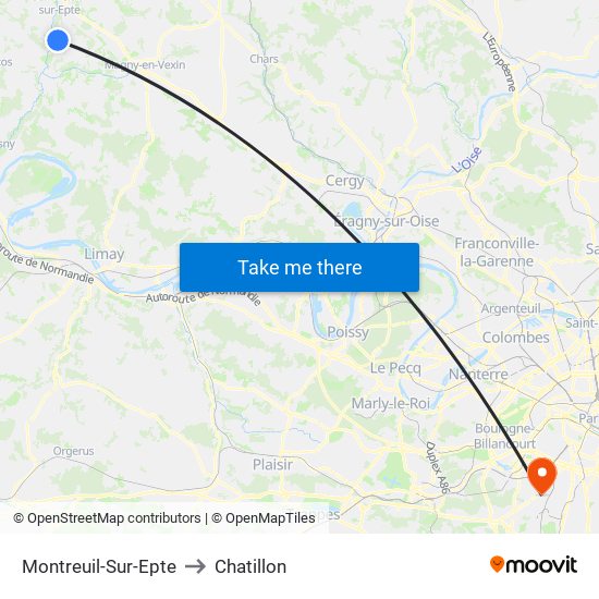 Montreuil-Sur-Epte to Chatillon map
