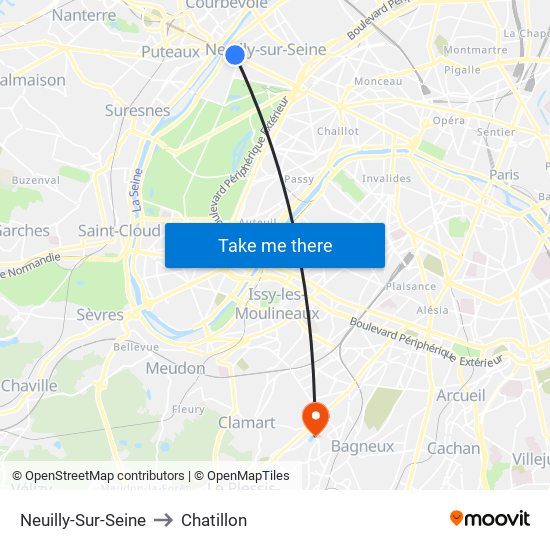 Neuilly-Sur-Seine to Chatillon map
