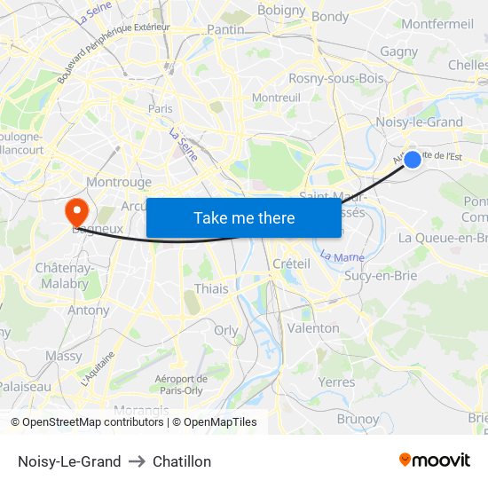 Noisy-Le-Grand to Chatillon map