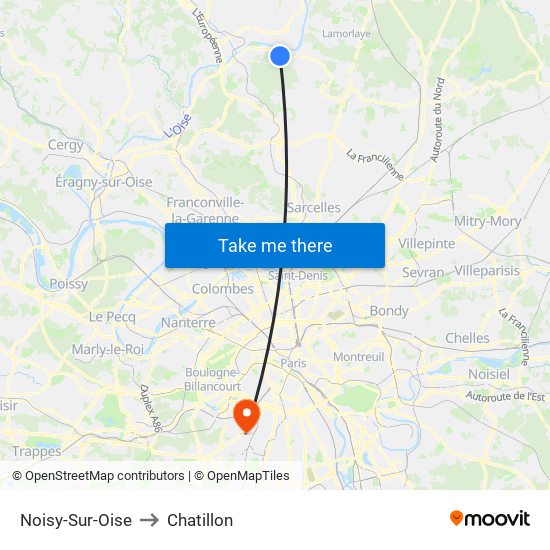 Noisy-Sur-Oise to Chatillon map