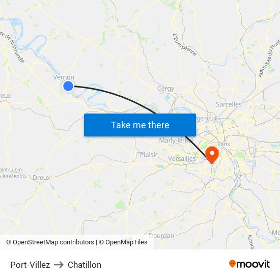 Port-Villez to Chatillon map