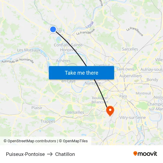 Puiseux-Pontoise to Chatillon map