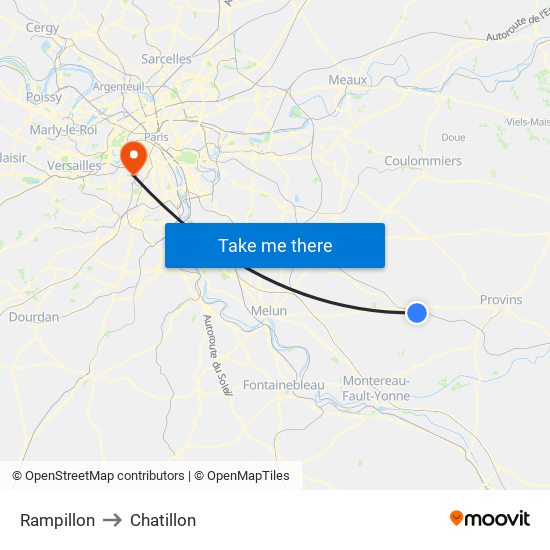 Rampillon to Chatillon map
