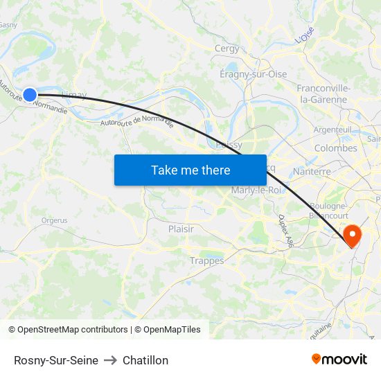 Rosny-Sur-Seine to Chatillon map