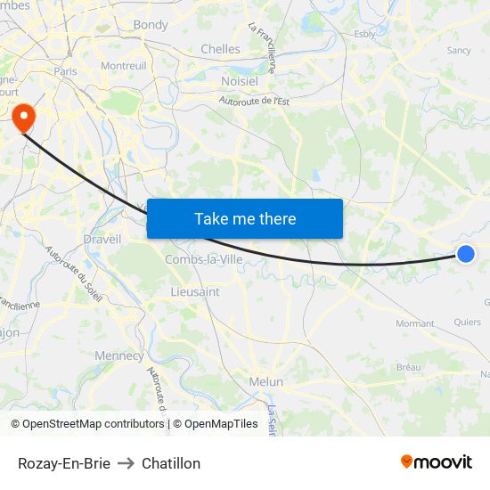 Rozay-En-Brie to Chatillon map