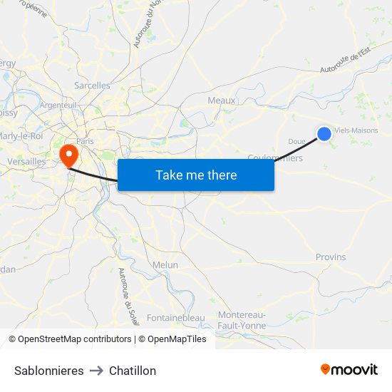 Sablonnieres to Chatillon map