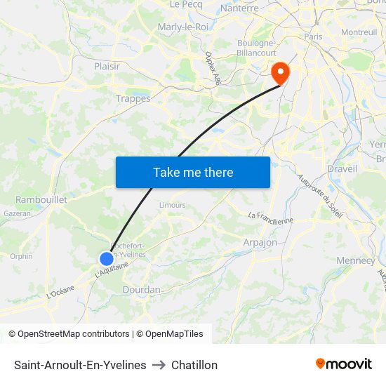 Saint-Arnoult-En-Yvelines to Chatillon map