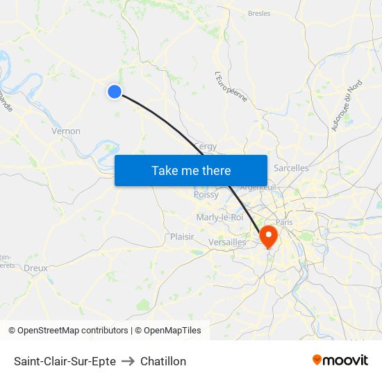 Saint-Clair-Sur-Epte to Chatillon map