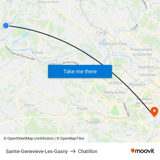 Sainte-Genevieve-Les-Gasny to Chatillon map