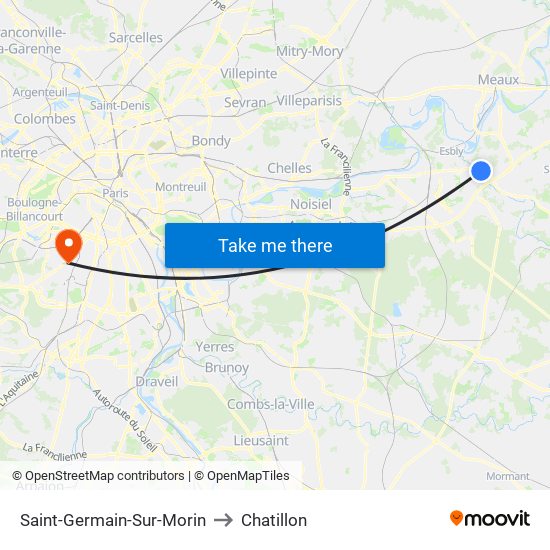 Saint-Germain-Sur-Morin to Chatillon map