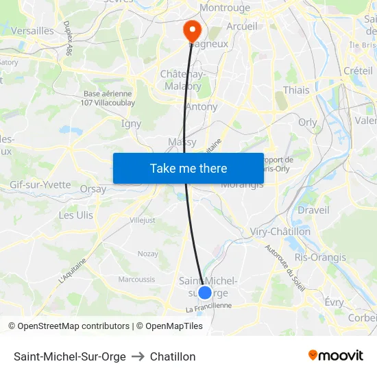 Saint-Michel-Sur-Orge to Chatillon map