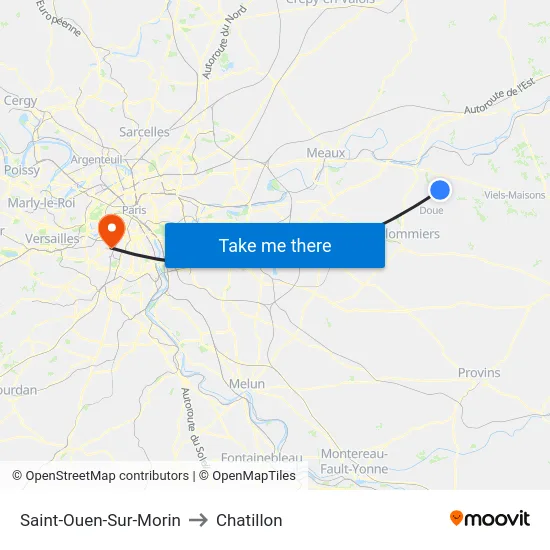 Saint-Ouen-Sur-Morin to Chatillon map