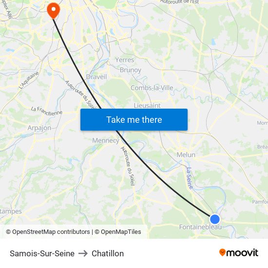Samois-Sur-Seine to Chatillon map