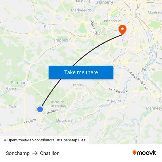 Sonchamp to Chatillon map