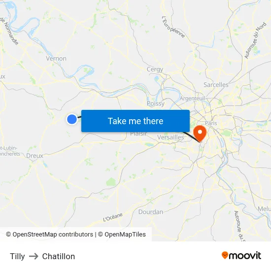 Tilly to Chatillon map