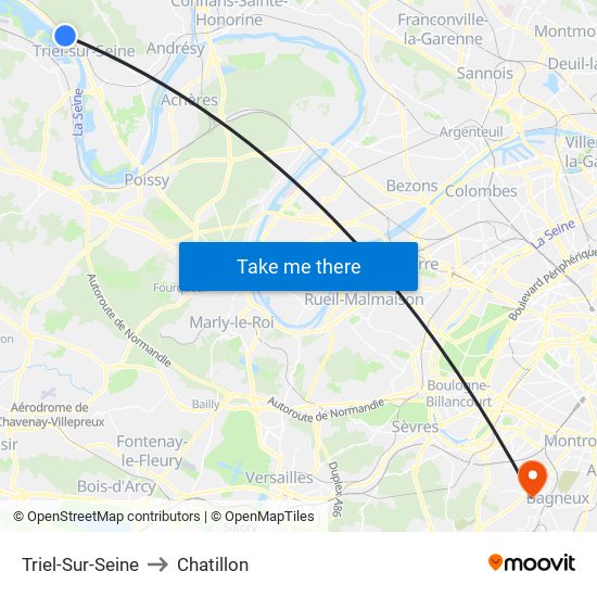 Triel-Sur-Seine to Chatillon map