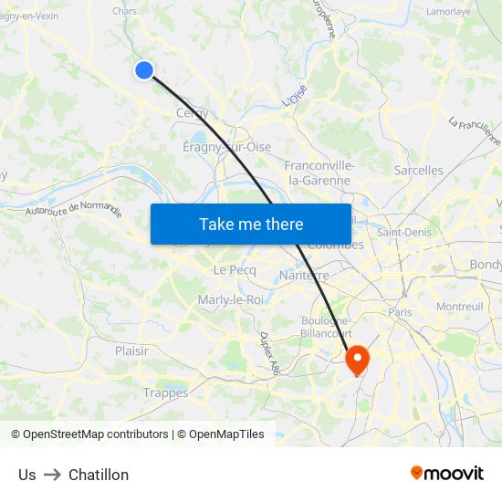 Us to Chatillon map