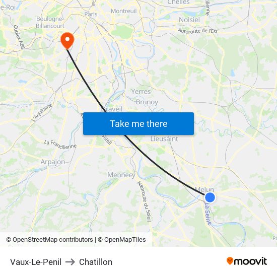 Vaux-Le-Penil to Chatillon map