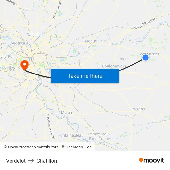 Verdelot to Chatillon map