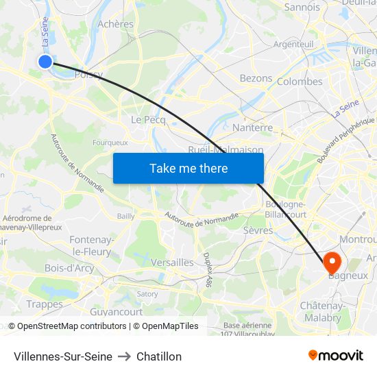 Villennes-Sur-Seine to Chatillon map