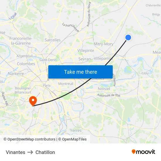 Vinantes to Chatillon map