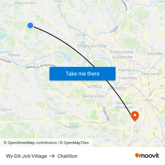 Wy-Dit-Joli-Village to Chatillon map