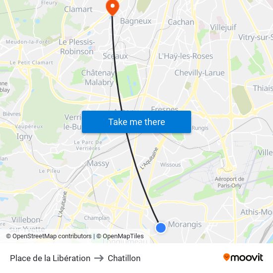 Place de la Libération to Chatillon map