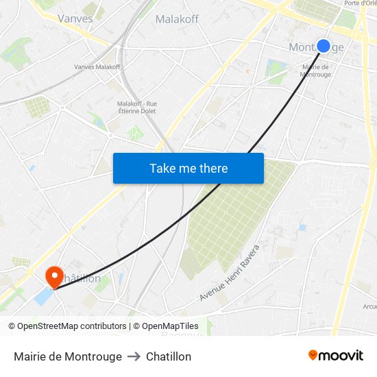 Mairie de Montrouge to Chatillon map