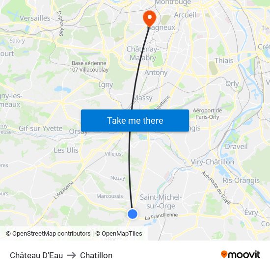 Château D'Eau to Chatillon map